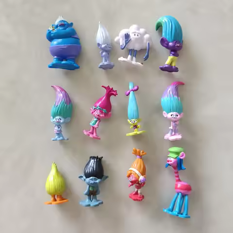 12pcs Troll Uglydoll Magic Hair Elf Trolls Princess Blanche Cake Decoration Ornaments Small Animals 