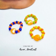 Orange Love Beads Ring || Orange Love Bead Ring