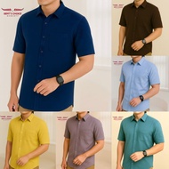 PLAIN MEN'S FORMAL SHORT SLEEVE 100% PURE OXFORD COTTON SLIM FIT KEMEJA PENDEK