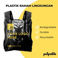 Eco-friendly plastic bag 28x46 cm black black eco-friendly biodegradable plastic bag 28x46 cm