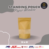 (RETAIL) ZIPLOCK STANDING POUCH PAPER ECOPACK WINDOW K-PACK 13 x 21cm / 13x21