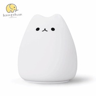 LONNGUVO Night Lamp, Battery Powered 7 Colors LED Night Light, Cute Tap Control Breathing Mode Cat N