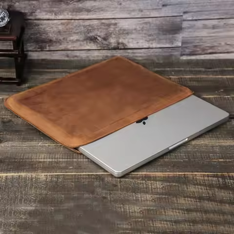 A+ Genuine Leather Laptop Sleeve Case For Apple Macbook Pro 16 14 M4/M3 Air Pro 13
