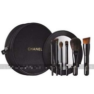 Chanel香奈兒專櫃雙層拉鍊刷具包*黑色圓形網紗包隨身旅行化妝包首飾包CD收納包 (特價)