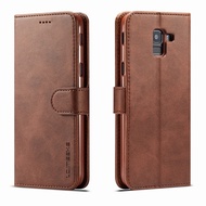 + Case For Samsung Galaxy J6 Plus Case Flip Wallet Cover Samsung J6 2018 Case Luxury Vintage Leather