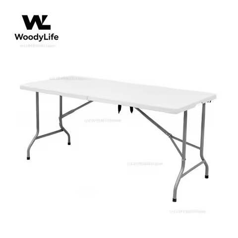 Portable Outdoor Folding Table Foldable Furniture 180cm White Plastic Round Tables and Chairs for Ev