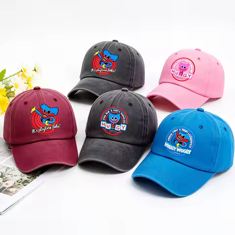 Game Poppy Playtime Baseball Cap Huggy Wuggy Men Women Hip Hop Peaked Hat Summer Vintage Washed Tenn