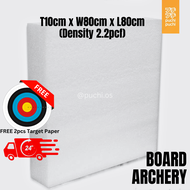 Archery Board / Target Butt / Memanah White PE Foam 10CMx80CMx80CM (2.2pcf) FREE Target Paper