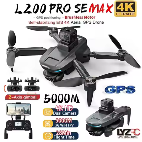 2025 L200 PRO MAX GPS Drone 4K Professional HD Dual Camera Obstacle Avoidance 2 Axis Gimbal Brushles