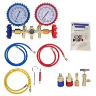phomsg 3 Way AC Manifold Gauge Set for R134A, R410A, R404A Refrigerants, with Quick Couplers, 410 Ad