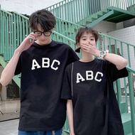 Cool Matching couple Shirt ABC Short Sleeve couple Shirt