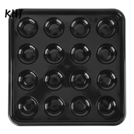 KHJ Pool Ball Tray, 16 Holes Black Billiard Ball Tray, Billiard Accessories Plastic Billiard Ball Pl