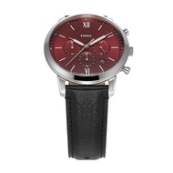 Fossil Neutra FS6016 Chronograph Burgundy Analog Black Leather Quartz Men Watch