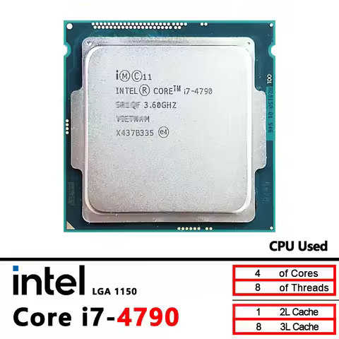 Intel Core i7-4790 i7 4790 3.6 GHz Used Quad-Core CPU 8M 84W LGA 1150