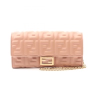 [มือสอง] กระเป๋าสะพายไหล่ Fendi FENDI โลโก้ FF รุ่น 8M0498AAJDF1SK3 สีชมพู หนังแท้ พร้อมกระเป๋าเงินแ