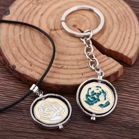 Game Jinx Blue Rose Rotatable Cosplay Necklace Halloween Party Cosutmes DIY Stuff Arcane Season 2 Ba