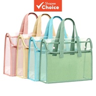 Spacious A4 Clear PVC Handbag for Students, Keeps Papers Tidy