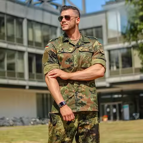 German Army Original Outdoor Jungle Spotted BDU Tactical Combat Training Jacket Shirt Top Jacket