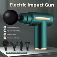 Mini Fascia Massage Gun 6 Speeds With 4 Massage Heads Electric Mini Massage GunLCD Screen Silent Vib