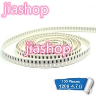 100PCS 1206 SMD Resistor 4.7 ohm chip resistor 0.25W 1/4W 4.7R 4R7 new original jiashop
