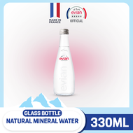 evian Natural Mineral Water 330ml Glass Bottle