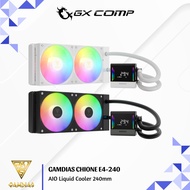 GAMDIAS CHIONE E4-240 Black & White AIO Liquid Cooler 240mm with LCD Display Black White/