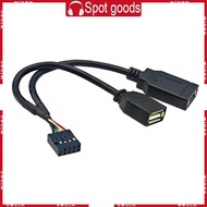 WIN Quality PVC 9PIN to USB +Type E Adapter Cable with Front Type C Port Design for Universal USB2 0