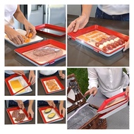 Vacuum Sealing Tray Food Preservation Technology Vacuum Freshness Food Storage Tray for Fridge Bpa-f