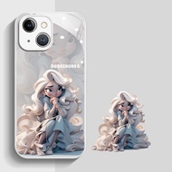 เคสโทรศัพท์ iPhone 15 14 13 12 11 Pro Max X XR Xs Max 8 7 6s Plus น่ารักการ์ตูนเจ้าหญิงของเหลวโทรศัพท์กรณีปกหลัง เคส ไอโฟนX / ไอโฟน11 / ไอโฟน13pro / โฟน12promax / โฟน14promax