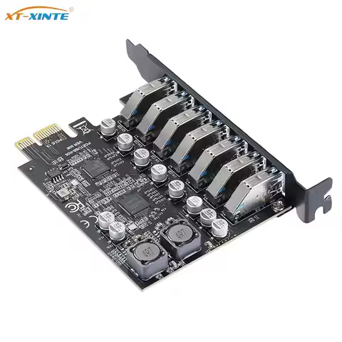 USB3.2 GEN1 19PIN PCI-E 1X Adapter PCI Express to 7 ports USB 3.2 Expansion Adapter Card for WINXP W