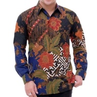 KEMEJA Men's batik long-sleeved batik shirt with a combination of furring AK104