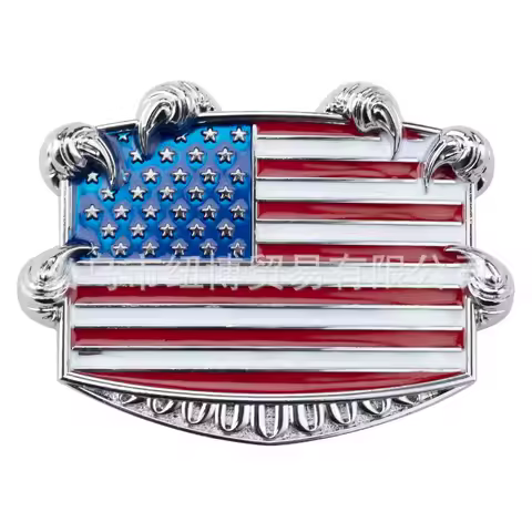 American Flag and Eagle Talons Belt Buckle Haliaeetus Leucocephalus