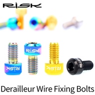 RISK 2pcs/box MTB Road Titanium Bike Bicycle M5x9 Front &amp; Rear Derailleur Wire Fixing Bolts Shift Inner Line Cable Fixed Screw