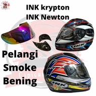 kaca HELM INK krypton INK Newton Full FACE pelangi smoke bening visor