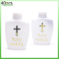 [ERHK-t] 40Pcs 60ml Creative Jesus Cross Pattern Holy Water Bottle Sturdy Portable Durable Premium C