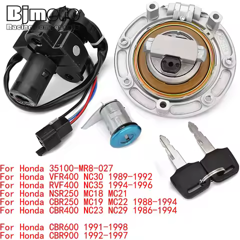 VFR 400 Fuel Gas Cap Ignition Switch Seat Lock with Key Kit For Honda VFR400 NC 30 35 NSR250 MC18 MC