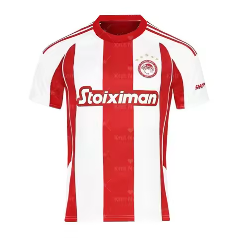 25-26 Olympiacos Piraeus Home jersey Greek jersey Autumn Sports Dry Quickly Men's T-Shirt Children's