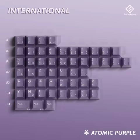 [Child kit] PBTfans atomic purple ABS Doubleshot Cherry Profile MX-style Keycaps KBDfans spacebar/ N