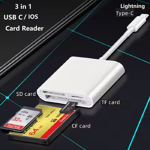 USB Type C CF Card Reader for iPhone 3 in 1 SD TF CF Card Reader lightning CF Card Adapter Camera Ca