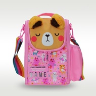 Australia smiggle original children's lunch bag girl shoulder bags messenger bag pink bear  fruit lunch box 9 inches