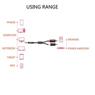 [Simhoa21] Black 3.5mm to RCA Stereo Subwoofer AUX Cable Connector Splitter Wire 50cm