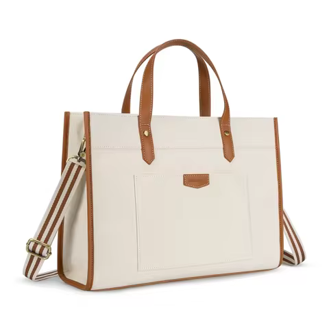 Missnine 15.6 Inch Woman Laptop Briefcase Tote Canvas ipad Bag Work Shoulder Bag Casual Tote Bag for