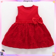 Baby Girl 3D Rose Dress full moon girl dress one-year-old dress baby princess