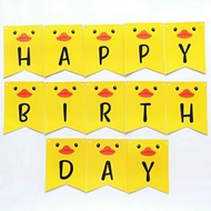 Banner flag bunting flag garland flag birthday duck ducky yellow duck character