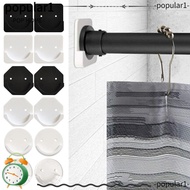 POPULAR 2pcs Curtain Rod Mount Retainer Screw Fixation Durable No Drilling Stick Wall Adhesive Tensi