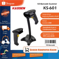 KASSEN KS-601 1D USB Auto Barcode Scanner | KS 601 Continuous Scan USB Wired Laser Cashier Minimarke