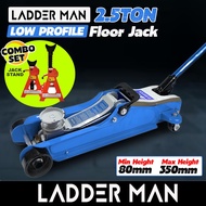 LADDERMAN 2.5 Ton Low Profile Hydraulic Floor Jack With Jack Stand Jet Kereta Car Jack Garage Jack K