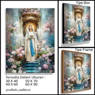 Catholic wall decoration of Our Lady (flower painting) 30x40cm 40x60cm 50x70cm 60x90cm wooden poster