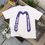 EVISU/God of Fortune/2026 Round Neck Short-Sleeved T-Shirt Couple Style Men Style New Style Letters 