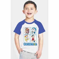 T-Shirt Raglan Doraemon Baby Boy girl children Cotton Size From 1 Years Old To 14 years old